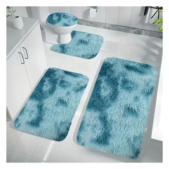 4 részes puha fürdőszoba szőnyeg szett türkiz UL719812T