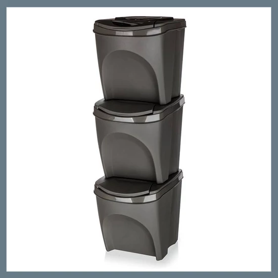 PROSPERPLAST SORTIBOX szelektív hulladékgyűjtő szett, 3 x 25L 43931581