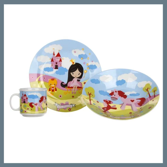 Kerámia gyermek étkészlet PRINCESS, 3 részes 60YDDS03J