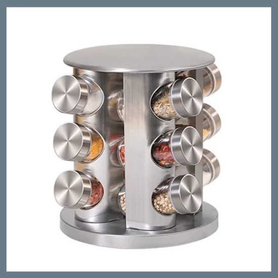Forgatható fűszertartó, 12 db-os - Fém 200202038