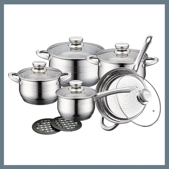 Royalty Line 12 részes rozsdamentes acél edénykészlet RL-1232