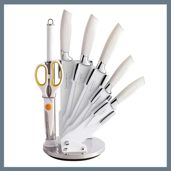 Royalty Line 8 részes késkészlet forgatható tartóval RL-WHT8-W