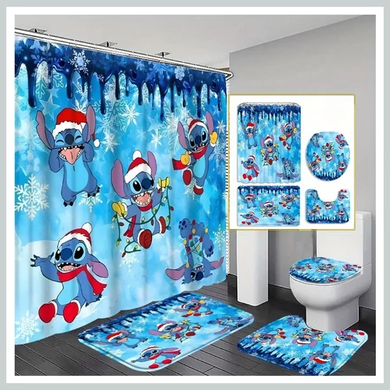 Lilo és Stitch fürdőszobai szett – zuhanyfüggöny és kiegészítők RW1180160