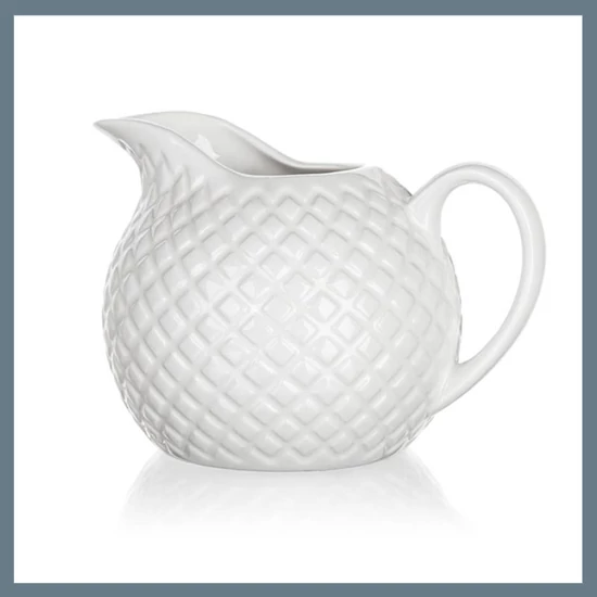 BANQUET DIAMOND LINE kerámia tejszínkiöntő, 11,7 x 7,5 cm, fehér 60322131