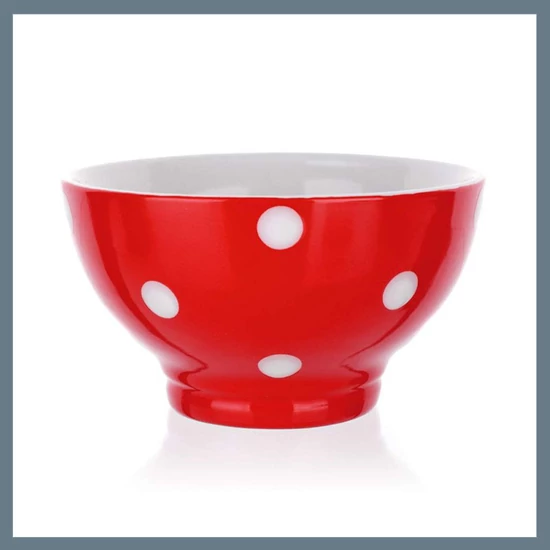 BANQUET Kerámia tál 13 cm, piros pöttyös 60K1575-C