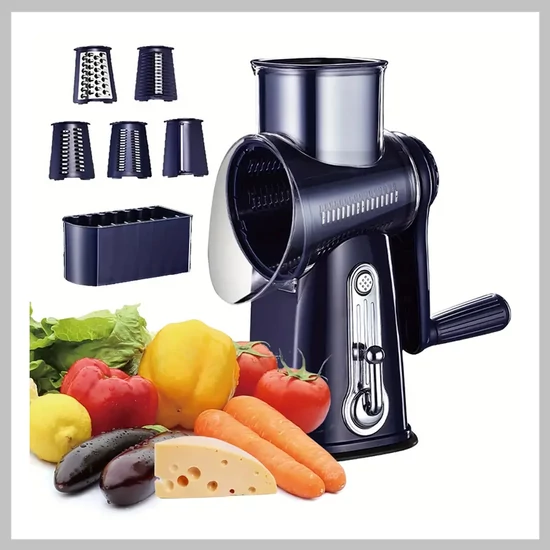 5-az-1-ben Rozsdamentes Acél Sajtreszelő és Zöldségszeletelő YM130821