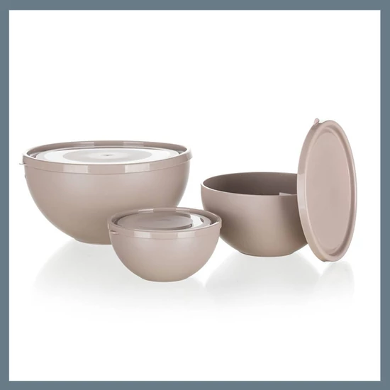 BANQUET CULINARIA műanyag tál szett fedéllel 0,5 / 1,2 / 2,5 l, 6 részes 55074907-A