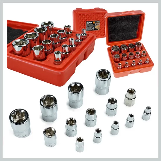 BLACK e torx dugókulcs készlet 14db-os 4-24-ig CR-V acél – 30335