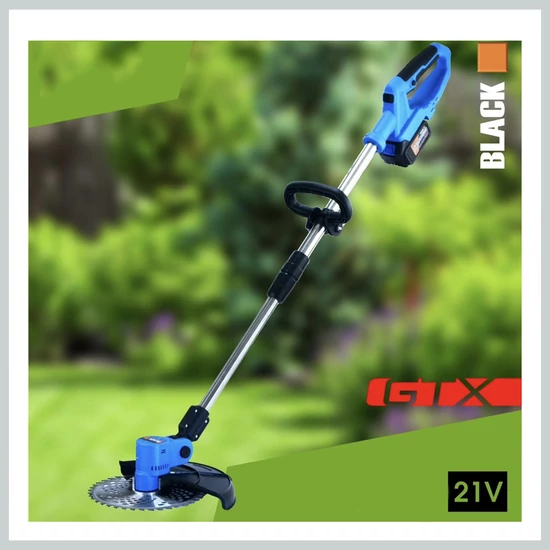 BLACK Akkumulátoros szegélynyíró 21V 4Ah – 2x 4000mAh akkumulátorral 53508