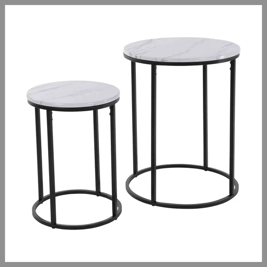 Lerakóasztal szett, 2db-os, márványhatással 40728.1