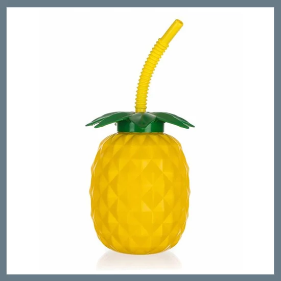BANQUET Műanyag palack szívószállal ANANÁSZ 880 ml 55062499