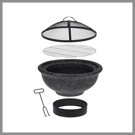 Masszív tűztál grillező ráccsal – 49 cm 85184.1