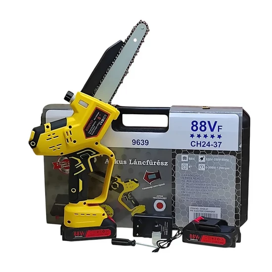 KIMIYO 8 colos akkus láncfűrész 2db akkuval 88V CH24-37