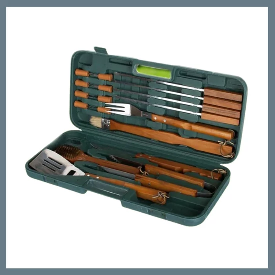 Grill szett BBQ, 18 részes, tartóval 5012033