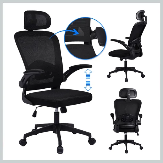 Mistral Black forgó mikrohálóS irodai szék fekete KO28CZ