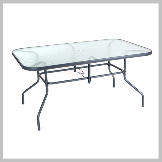 HAPPY GREEN Kerti asztal üveglappal VERRE, 150 x 90 cm 50301751