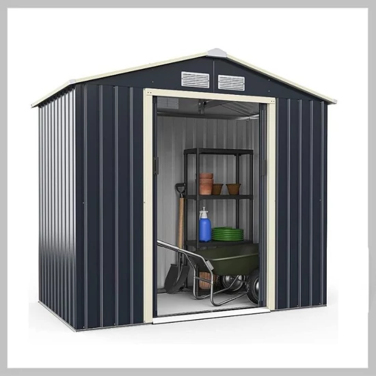 Szerszám- és műszertároló, házikó típusú, dupla tolóajtóval, antracitszürke színben GTH2301