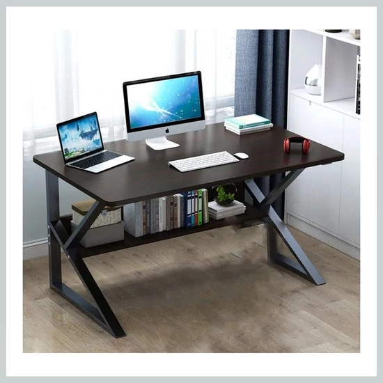 Számítógépasztal  polccal,fekete 80 x 40 cm, STL04CZ