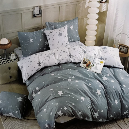 7 részes csillagos ágyneműhuzat, Szürke-fehér AB107-5