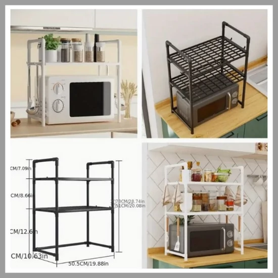 Laoyeboubi 2 szintes fém mikrohullámú sütő állvány GC732177