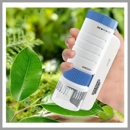 Hordozható kézi mikroszkóp LED-fénnyel gyerekeknek WT452714