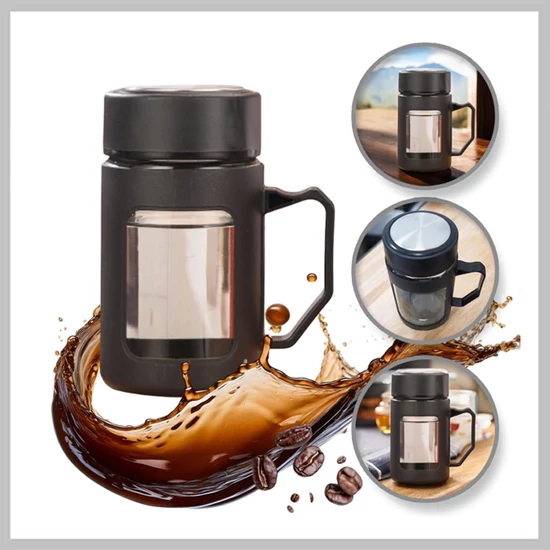 BOTTLE termosz fogantyúval 500ml fekete CUP18CZ