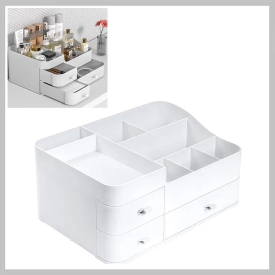 Smink- és kozmetikai tárolódoboz fiókokkal – Praktikus rendszerező fürdőszobába és hálószobába holm8518