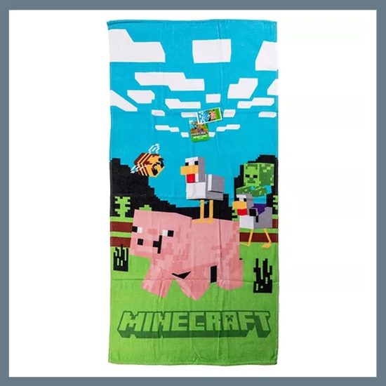 Minecraft Piggy Ride fürdőlepedő, strand törölköző 70x140cm CBX24420254MC