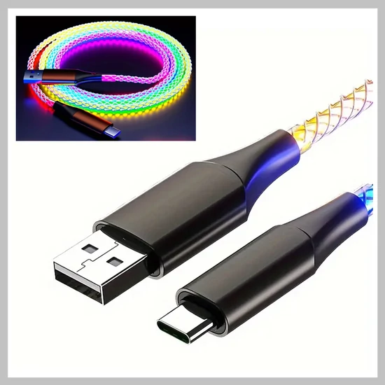 1M USB-C kábel 60W RGB LED (T) VB66364