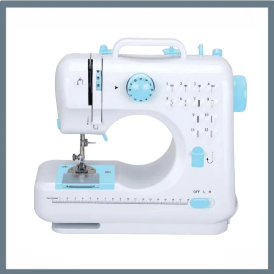 Mini hordozható elektromos varrógép – 12 öltésmintával, világoskék 56659676
