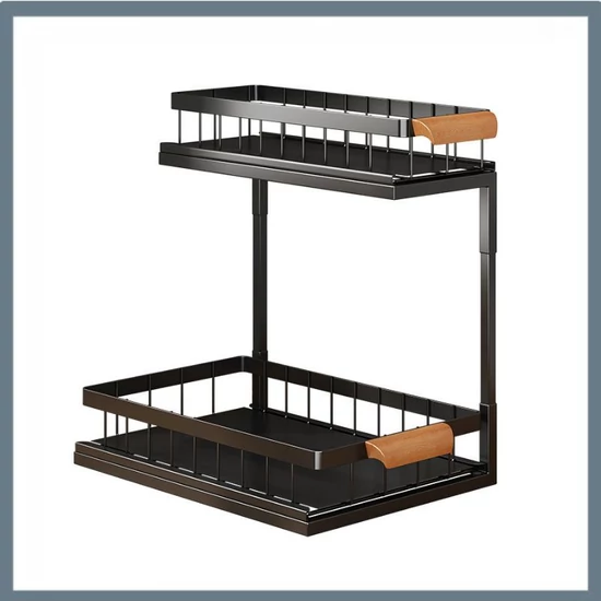 Kétszintes mosogató alatti konyhai tárolóállvány holm8405