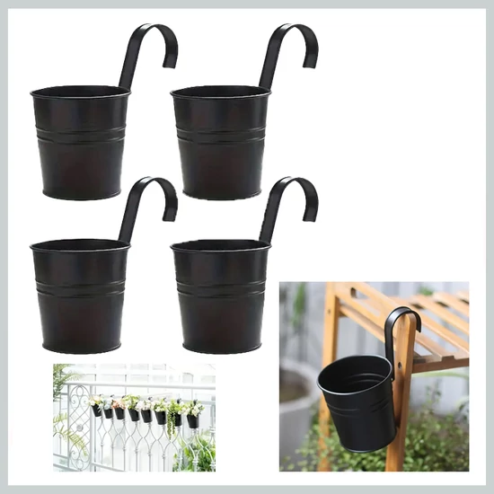 Fém felakasztható virágcserép szett 4db NW124055