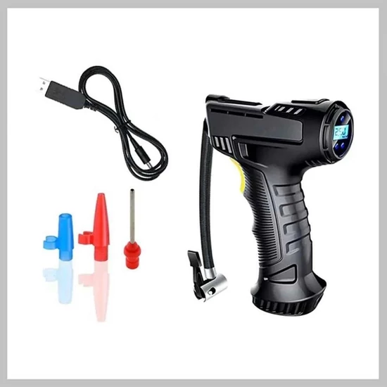 Hordozható autós kompresszor, vezeték nélküli LCD kijelző ZK-3665C