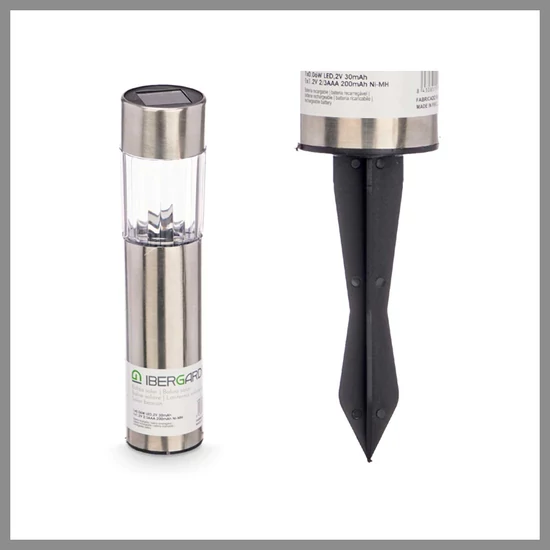 Napelemes lámpa – Többszínű, műanyag és rozsdamentes acél 28884