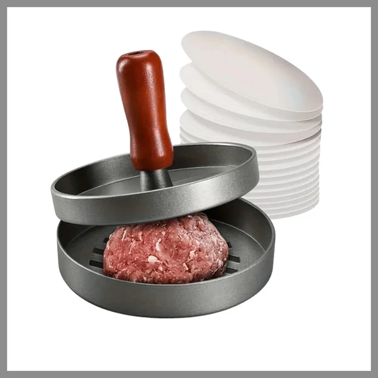 Prémium Tapadásmentes Hamburgerprés és 100db Pogácsa Elválasztó Papír 47264717