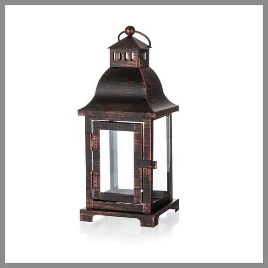 Fém viharlámpa üveggel HOME DECOR 10 x 10 x 24 cm 63915011