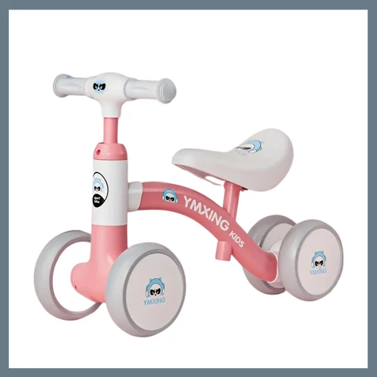 Négy kerekű, pedál nélküli bicikli gyerekeknek - Rózsaszín 601099674833524-R
