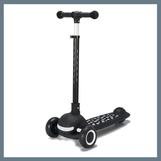 Összecsukható világítós roller gyerekeknek - Fekete 601100114893583-F