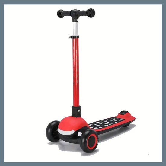 Összecsukható világítós roller gyerekeknek - Piros 601100114893583-P