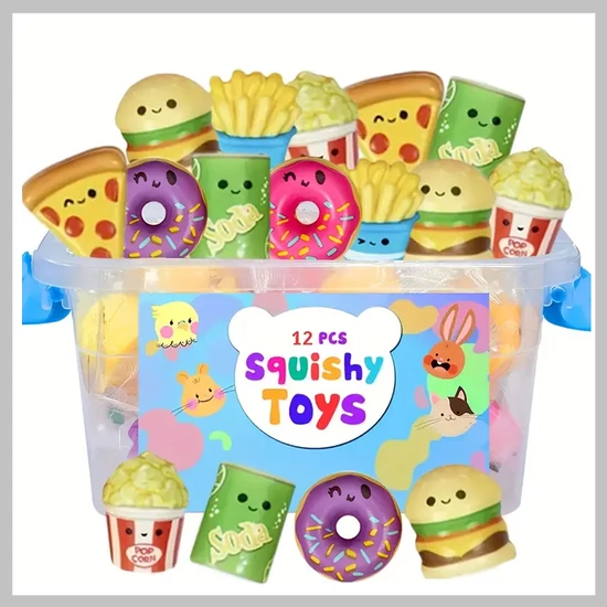 12 részes összenyomható játék gyorséttermi minták (T) KK447310