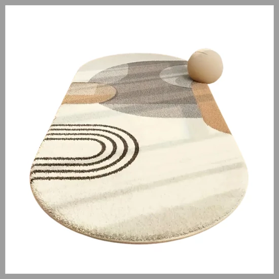 Puha műszőrme szőnyeg hálószobába, 120x50 cm, ovális 601099877606536