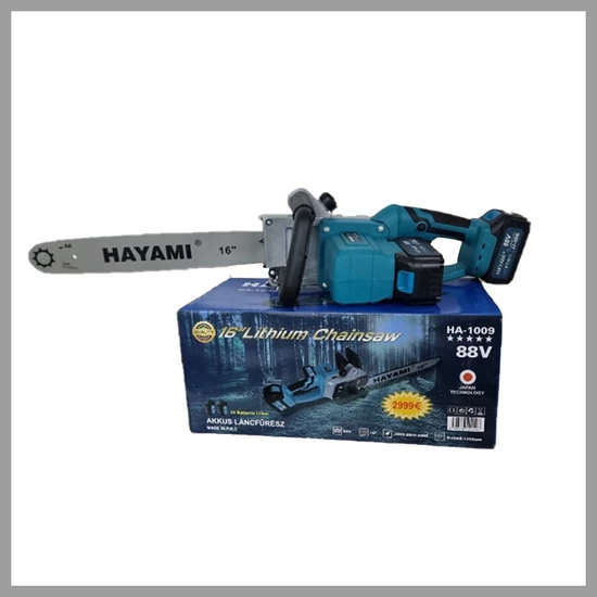 HAYAMI Elektromos láncfűrész 88V 2 akkuval HA-1009