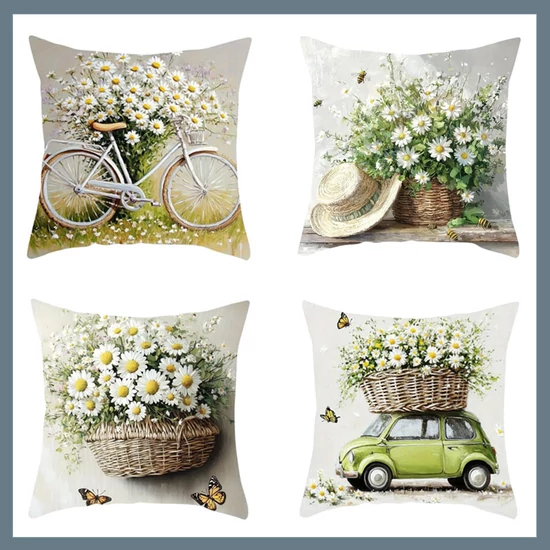 4db Virágmintás párnahuzat 45x45cm 601100106903831