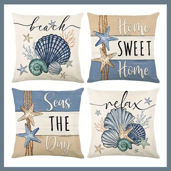 4db Óceán témájú párnahuzat 45x45cm 601099711060975