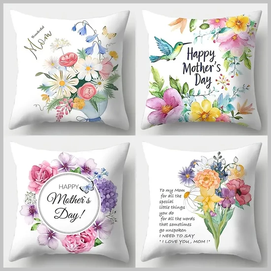 Anyák napi dekor párnahuzat 4 db cipzáras 45 x 45 cm DM1195322