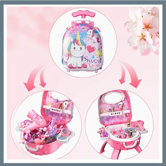 Hercegnő Sminkasztal Készlet, Kozmetikumokkal és Kiegészítőkkel DF495785