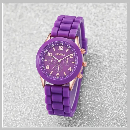 Geneva divatos női karóra szilikon szíjjal ED732246