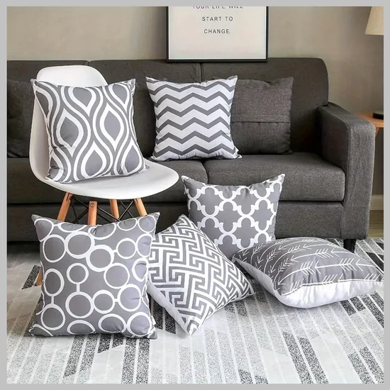 6 db modern díszpárnahuzat vászonpamut 50 x 50 cm KB1131805-2