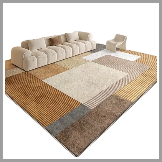 Bársony szőnyeg 160x230 cm - Négyszögű, élénk színű mintákkal (T) WX892066