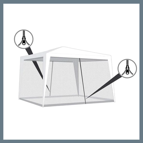 HAPPY GREEN Szúnyogháló kerti pavilonhoz, 2 cipzárral 50231007